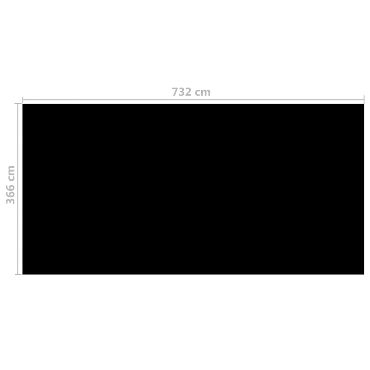 Ein schwarzes Bild mit Abmessungen. Ein großes schwarzes Rechteck.