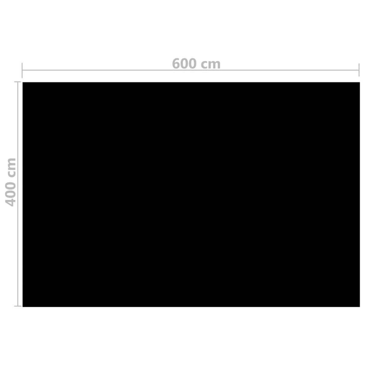 Ein schwarzer rechteckiger Bereich mit den Maßen 600cm x 400cm vor weißem Hintergrund.