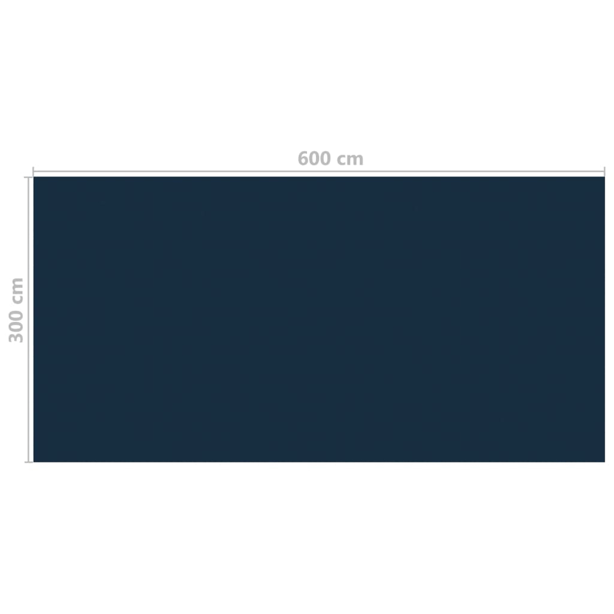 Ein dunkelblaues Rechteck mit den Maßen 600 cm x 300 cm.