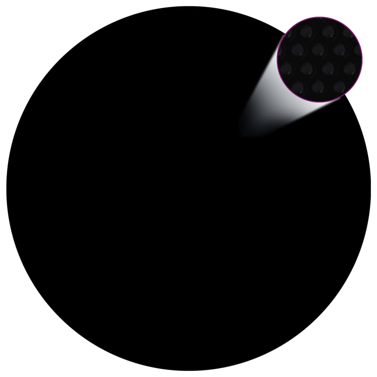 Ein schwarzer Kreis mit einem Kreis, der schwarze Punkte zeigt.