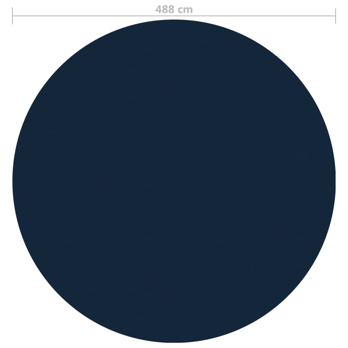 Ein marineblauer Kreis mit einem Durchmesser von 488 cm.