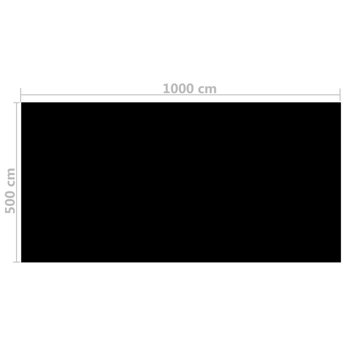 Ein schwarzes Rechteck mit den Maßen 1000 cm x 500 cm.
