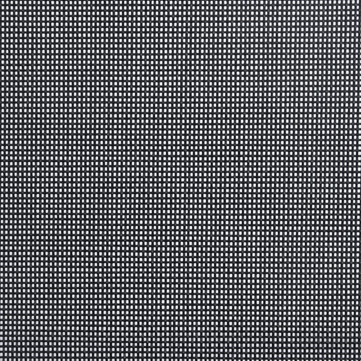 Eine Nahaufnahme eines schwarzen Mesh-Gewebes mit einem kleinen, sich wiederholenden quadratischen Muster.