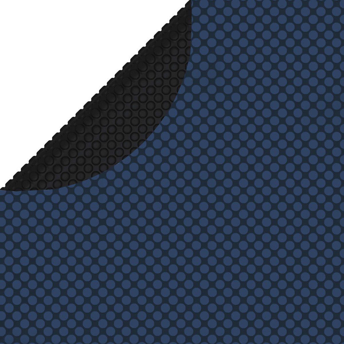 Eine blaue, kreisförmig gemusterte Oberfläche mit einer schwarzen Ecke.