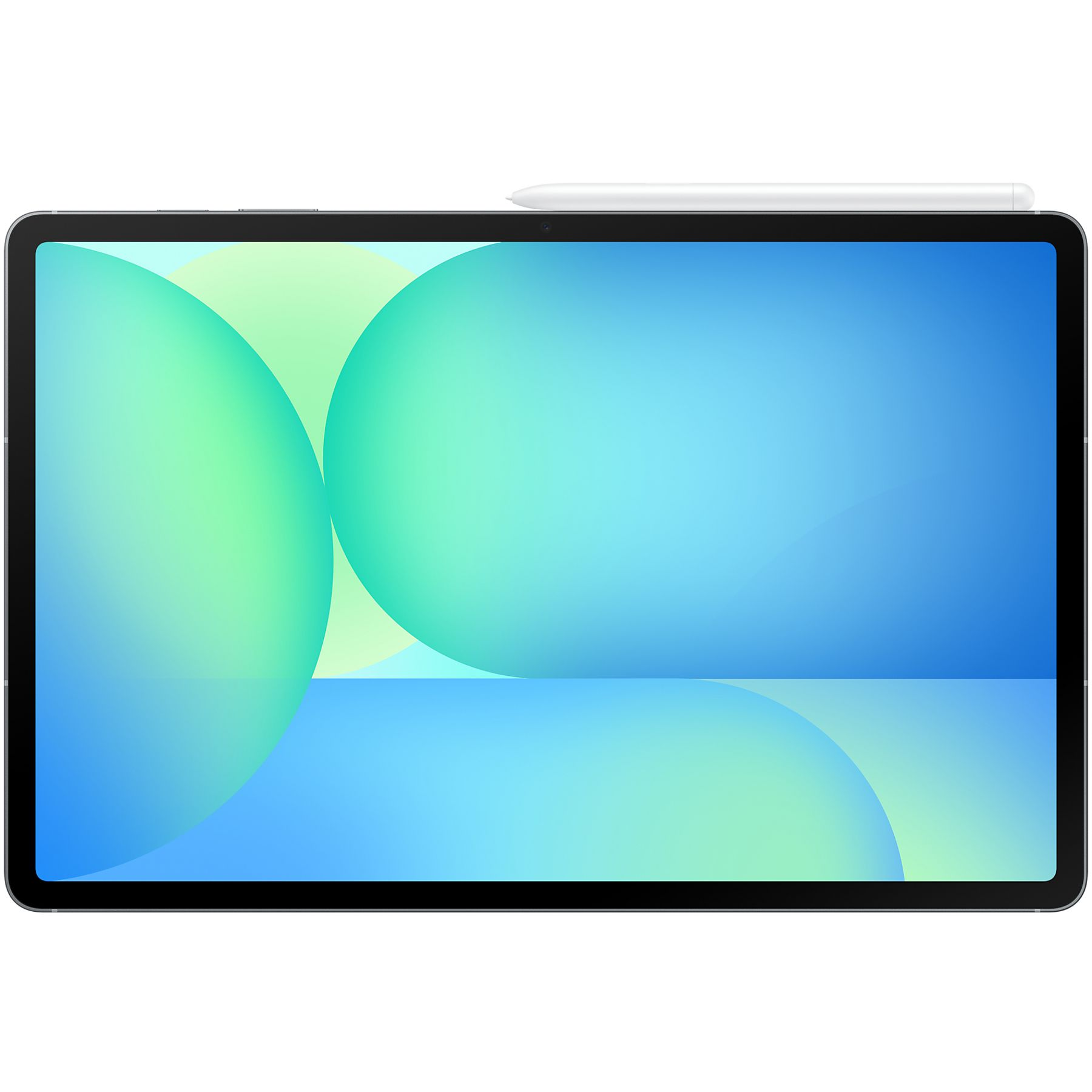 Tablet Samsung Galaxy Tab S10 FE+ 5G z widokiem z przodu i rysikiem.