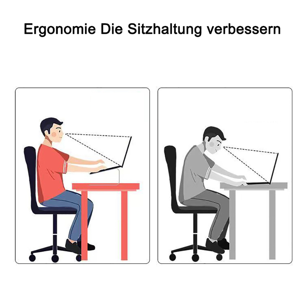 Zwei Illustrationen, die die Körperhaltung zeigen. Eine ist eine schlechte Haltung, die andere ist gut.