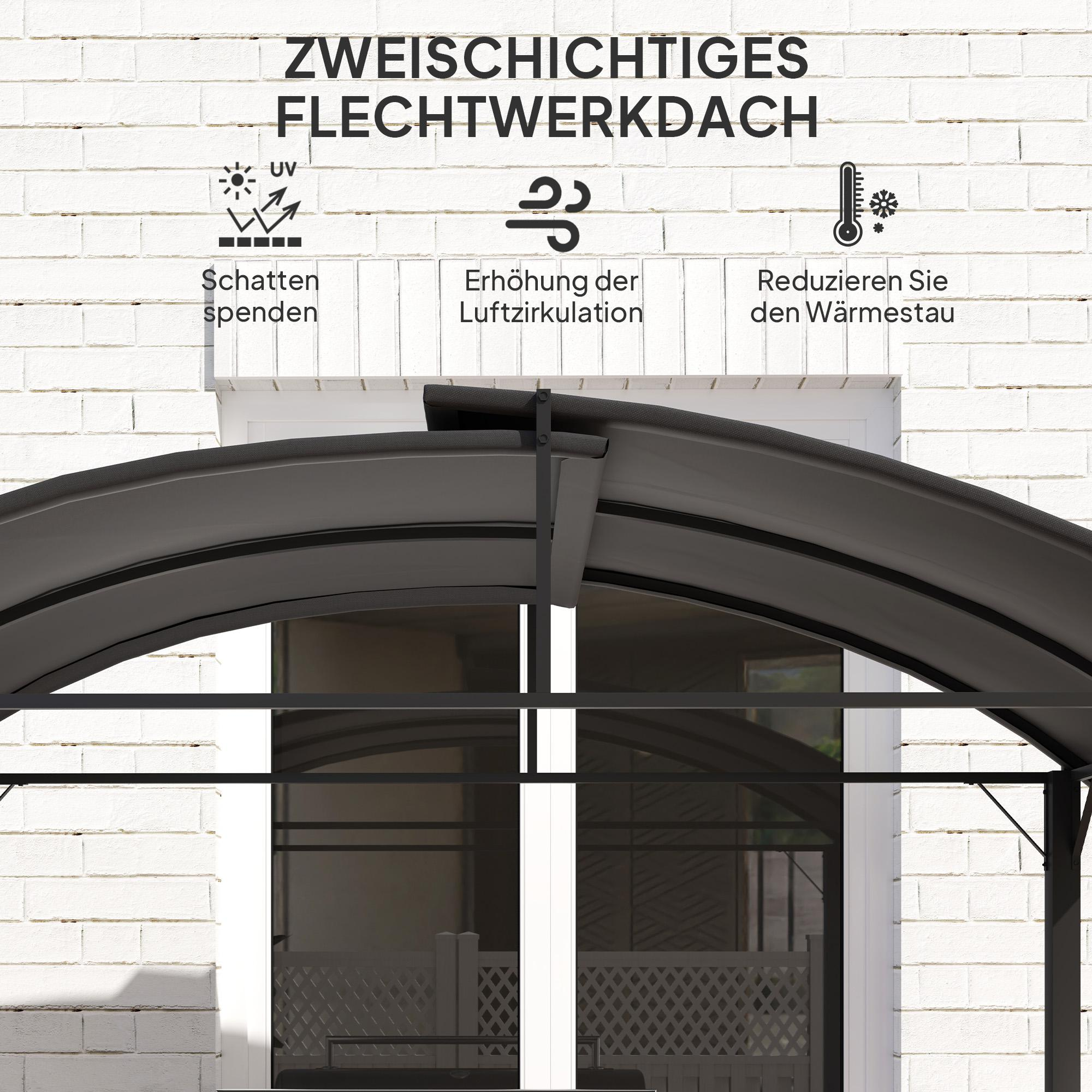 Schwarze Struktur mit Text. Weißer Wandhintergrund.