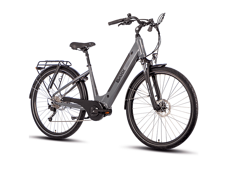 SAXONETTE DELUXE SPORT, Trekkingbike (Mittelmotor) Trekkingrad (Laufradgröße: 28 Zoll, Unisex-Rad, 418 Wh, silver-grau)