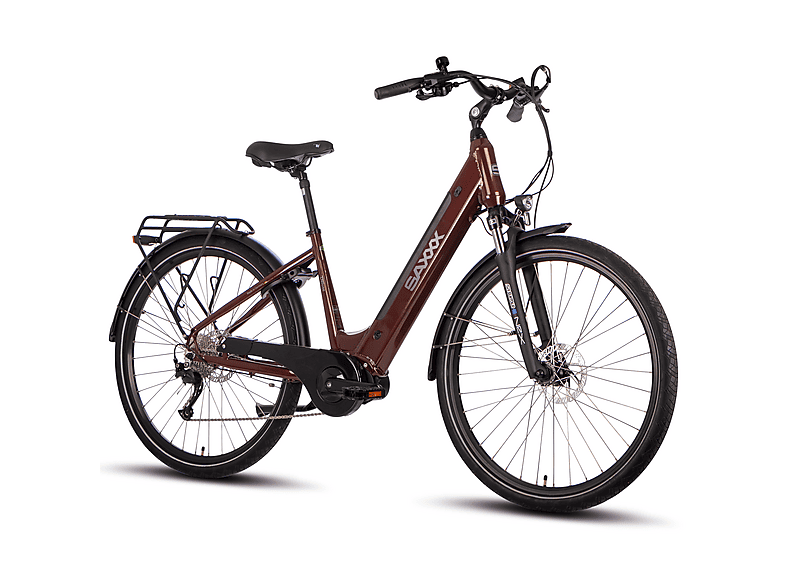 SAXXX E-Bike Deluxe Sport Wave Citybike (Laufradgröße: 28 Zoll, Unisex-Rad, 418 Wh, weiß)