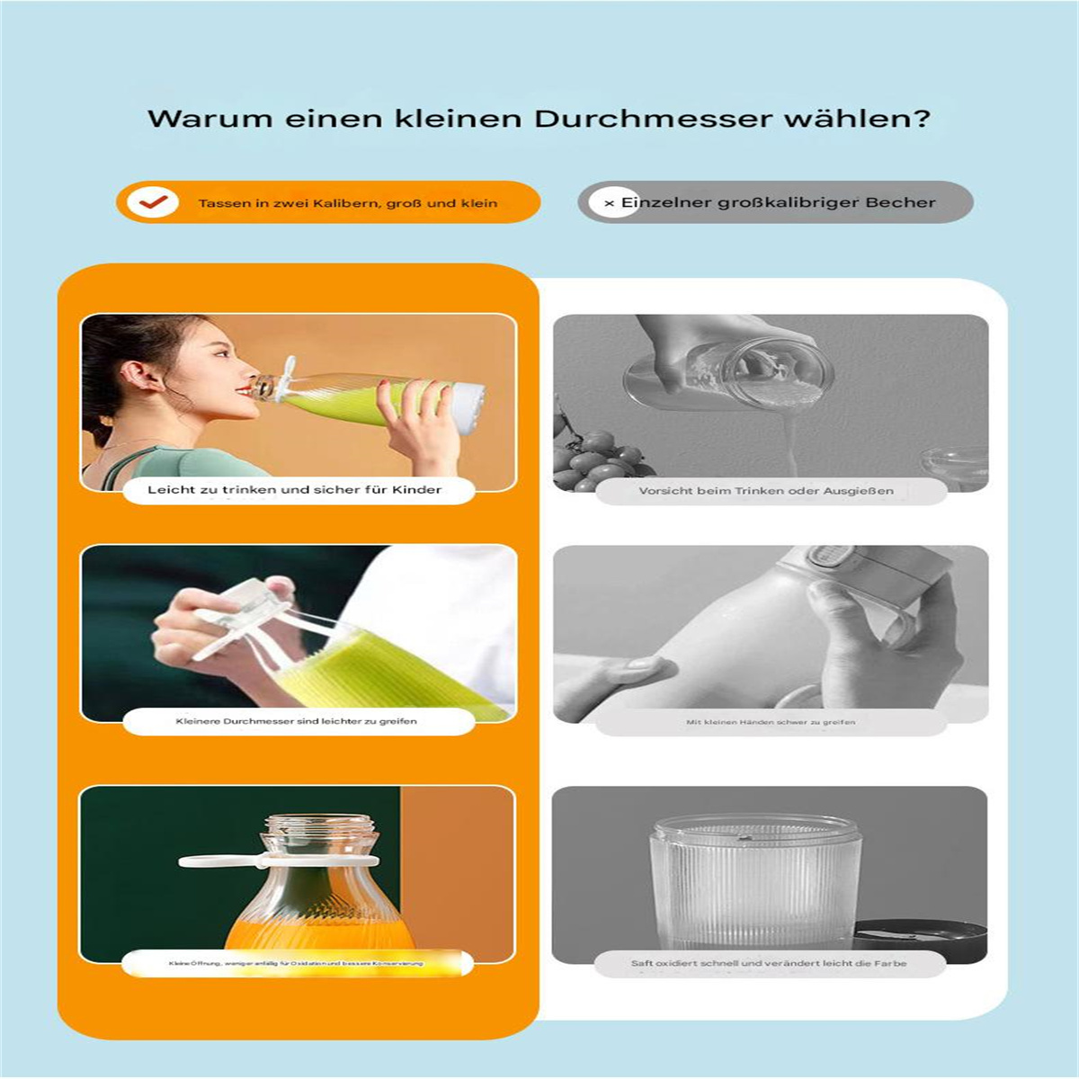Grafik mit Bildern, die eine Mixflasche mit chinesischem Text veranschaulichen.