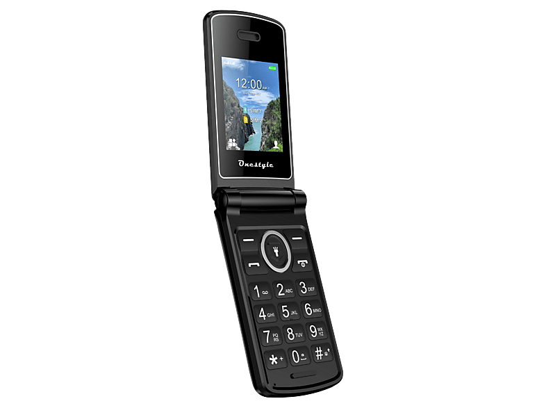 ONESTYLE Chrome Klapphandy, DUAL-SIM Mobiltelefon, Schwarz