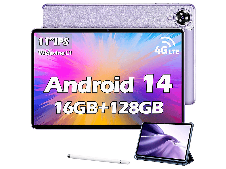 OUKITEL OT11 16GB 8000mAh 13MP 5GWiFi/GMS/Widevine L1/GPS, Tablet, 128 GB, 11 Zoll, Violett