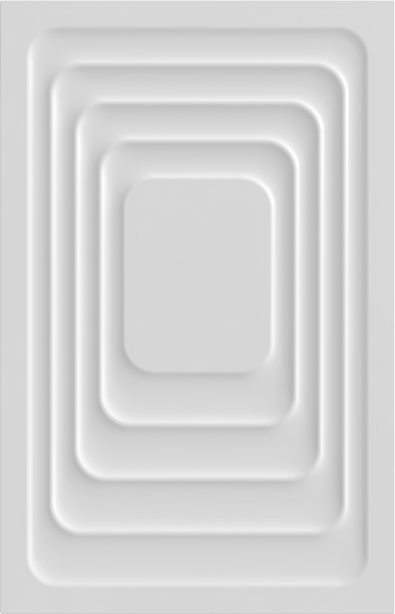 Design bianco astratto con quadrati incassati, che crea un'estetica moderna e minimalista.