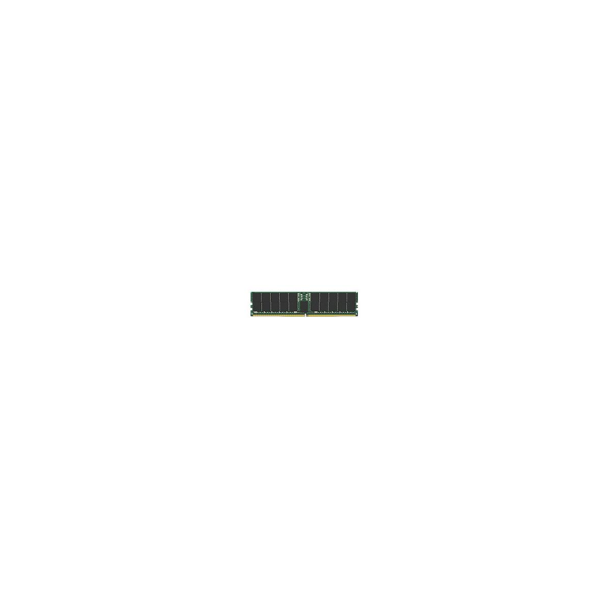 Una barra de RAM verde está centrada en un fondo blanco, colocada horizontalmente.