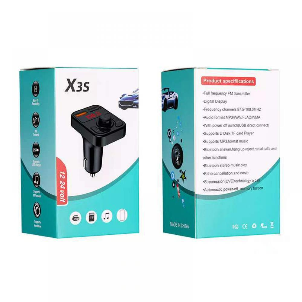 Zwei Kartons, einer mit einem MP3-Player-Bild, der andere mit Produktspezifikationen und 'Made in China'.