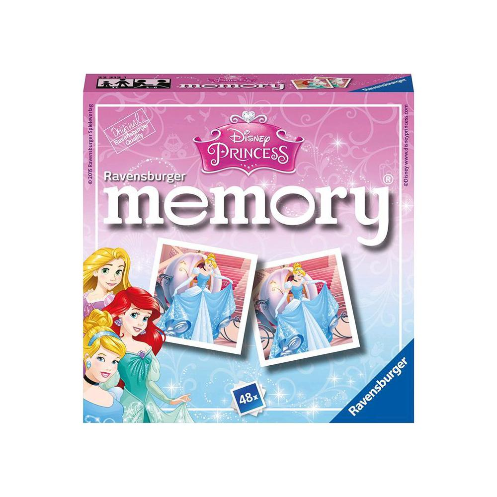Disney Princess Memory-Spielbox. Mit Disney-Prinzessinnen mit Bildern von Cinderella und dem Ravensburger-Logo.