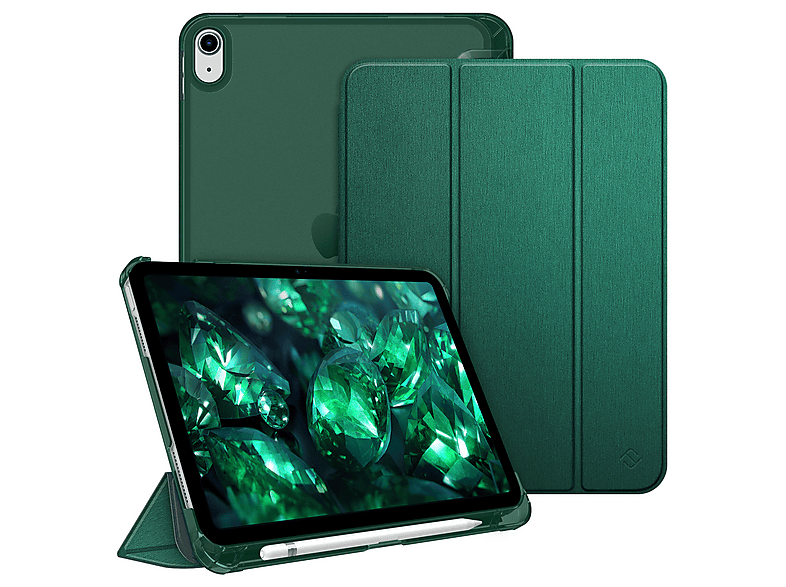Hülle Für IPad 11. Gen 2025 / 10. Gen 2022 – Mit Stifthalter, Auto Sleep/Wake, TPU-Rückseite, Magnetisch, Dunkelgrün