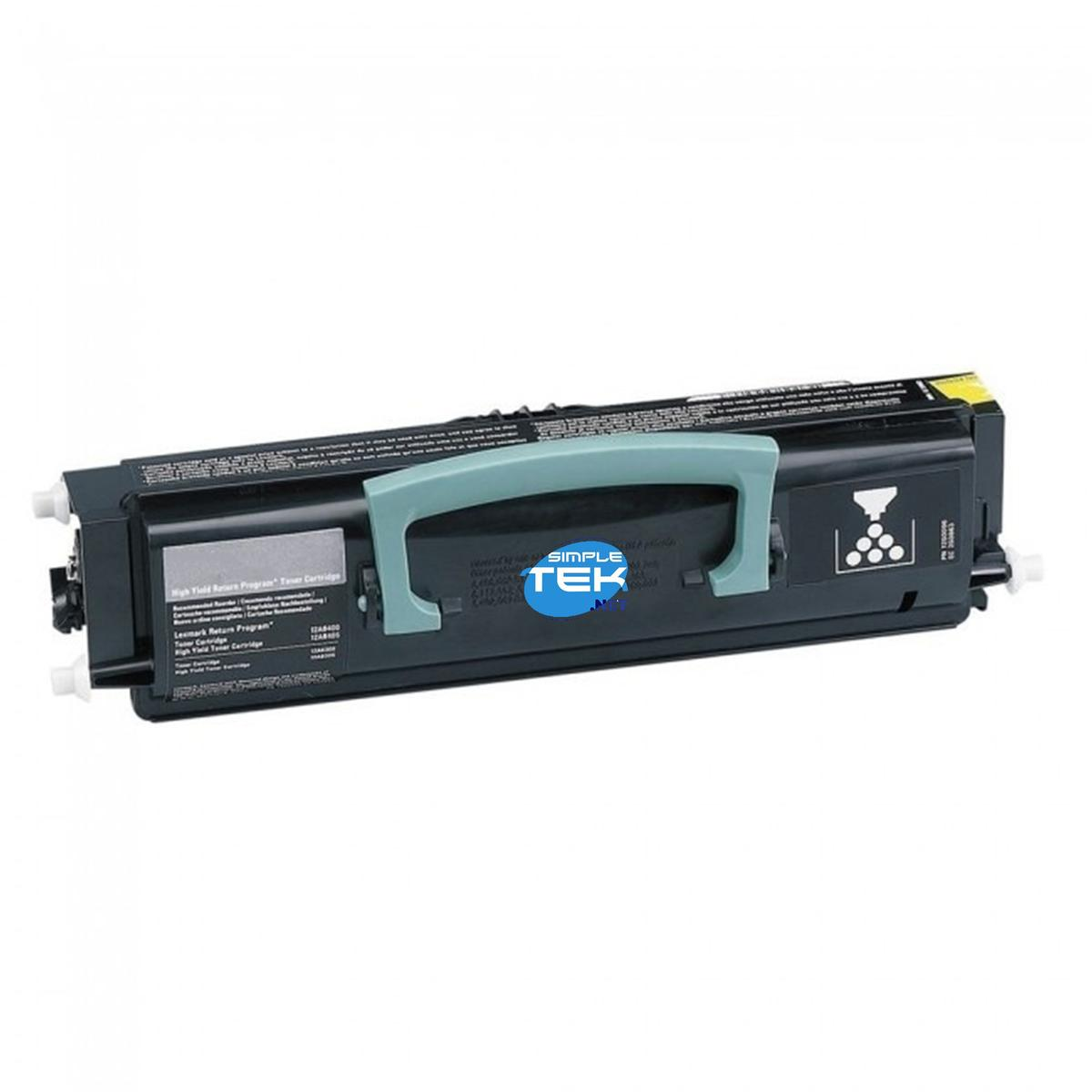 Una cartuccia toner nera e grigia con maniglia verde, logo Simple Tek e sfondo bianco.