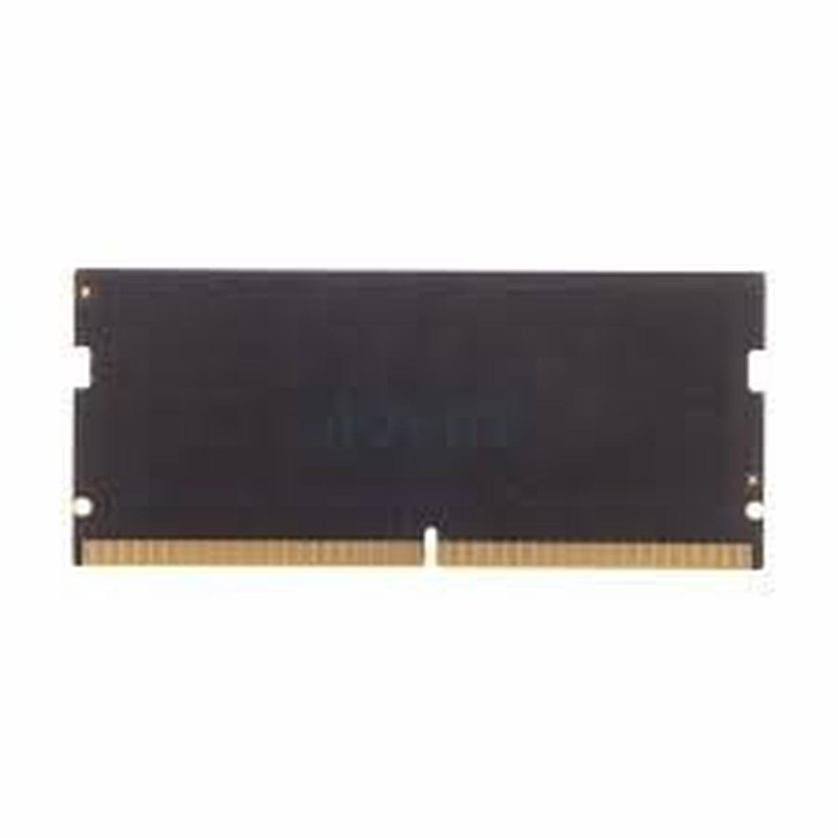 Czarny moduł RAM, prostokątny ze złotymi złączami wzdłuż dolnej krawędzi, na białym tle.