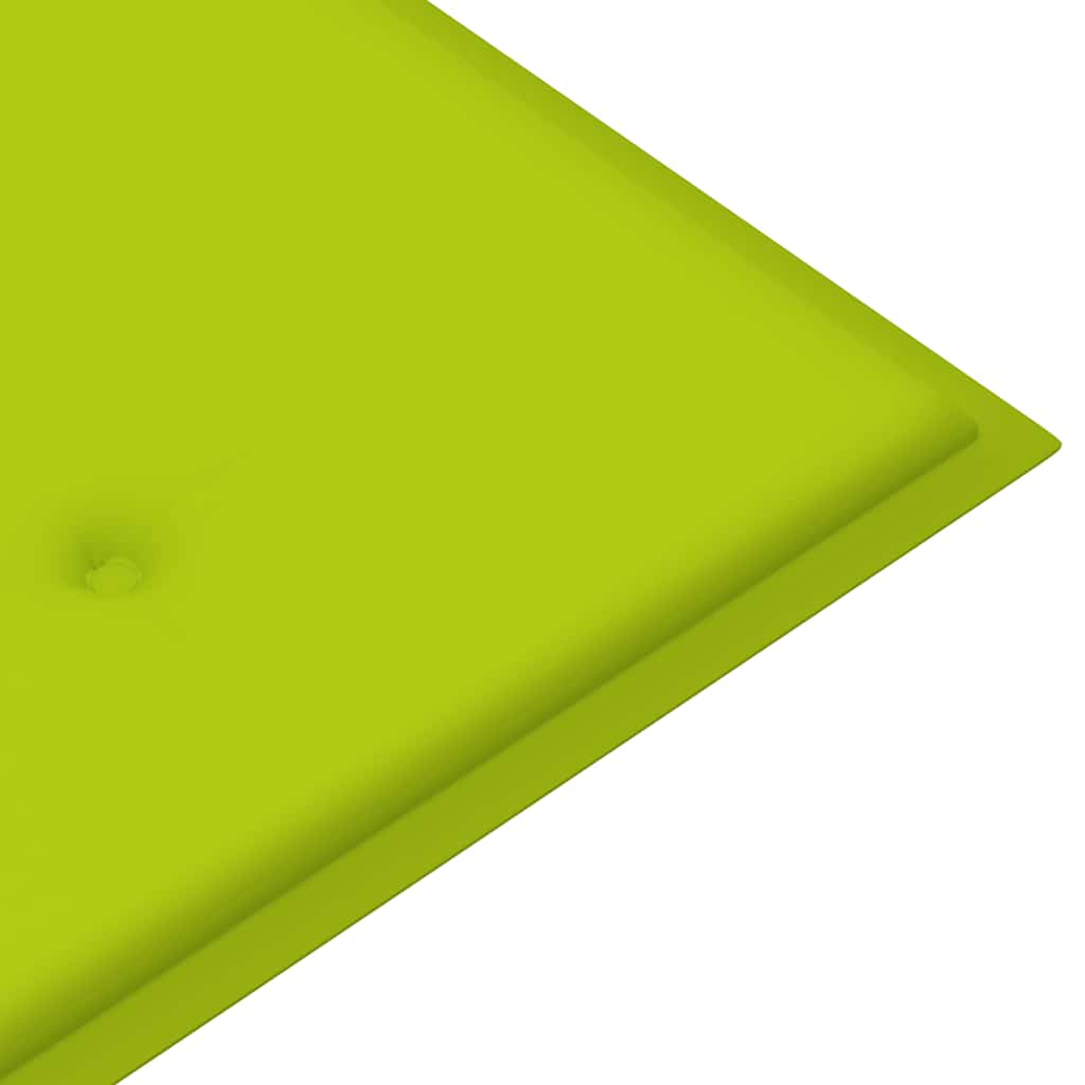 Ein limettengrünes Kissen mit Knopf wird in einem Winkel gezeigt. Der Hintergrund ist weiß.