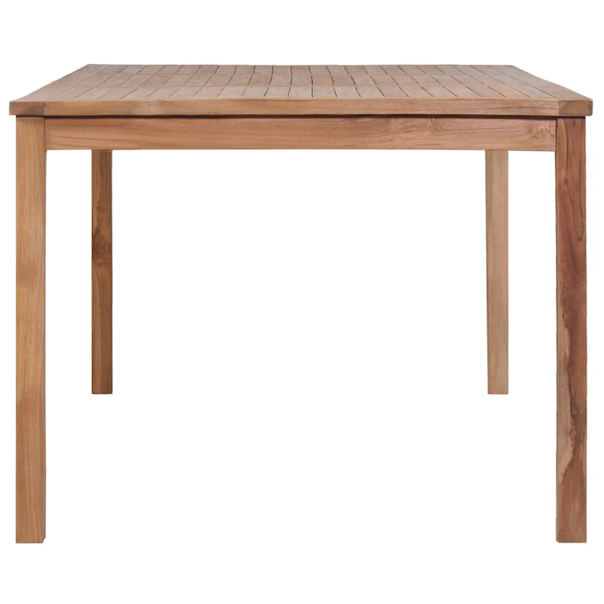 Ein Holztisch mit rechteckiger Tischplatte und vier Beinen. Der Tisch ist hellbraun und steht vor weißem Hintergrund.