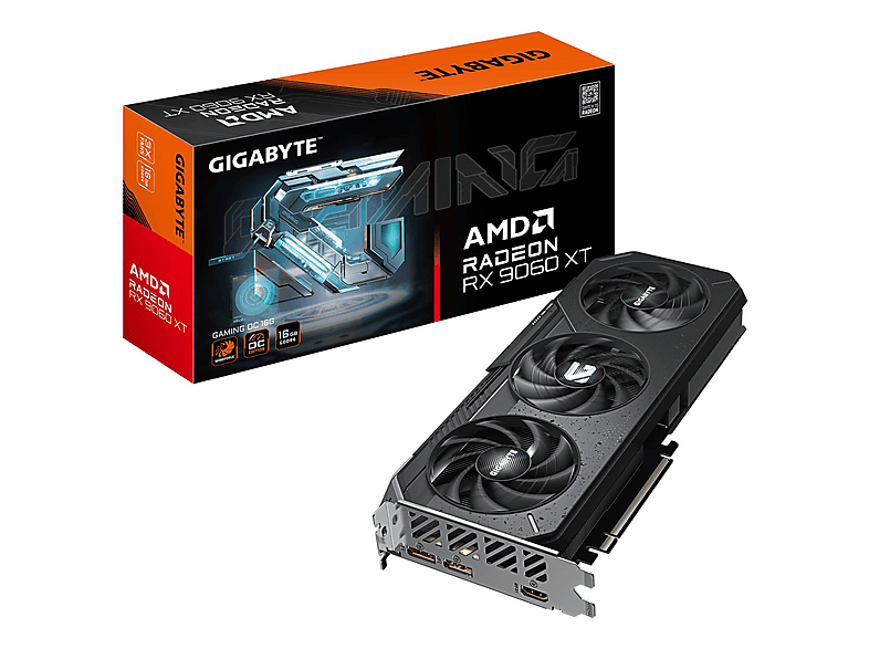 GIGABYTE Radeon RX9060 XT Gaming OC 16GB GDDR6 2xHDMI 2xDP (AMD, Grafikkarte)