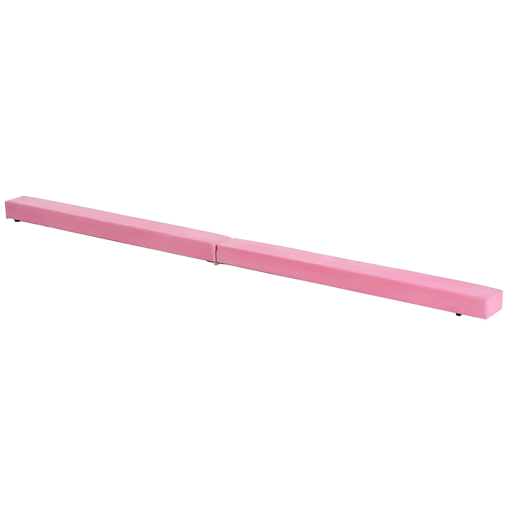 Ein rosa Schwebebalken auf weißem Hintergrund. Er besteht aus einem weichen Material und hat eine rechteckige Form.
