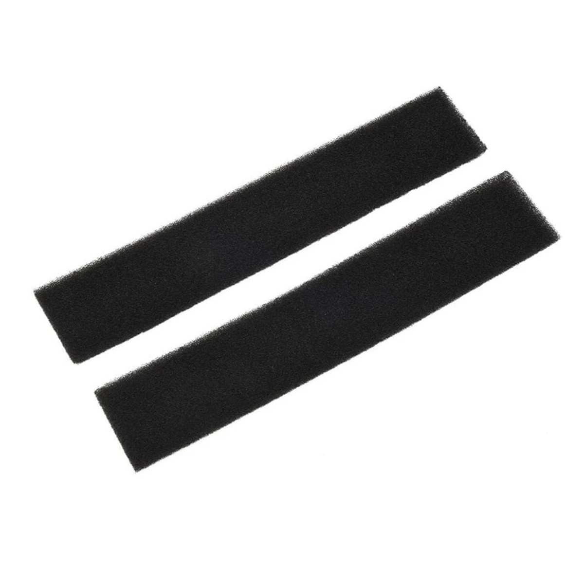 Zwei schwarze, rechteckige Schaumstoffstreifen liegen diagonal vor weißem Hintergrund. Sie sind parallel und leicht versetzt.
