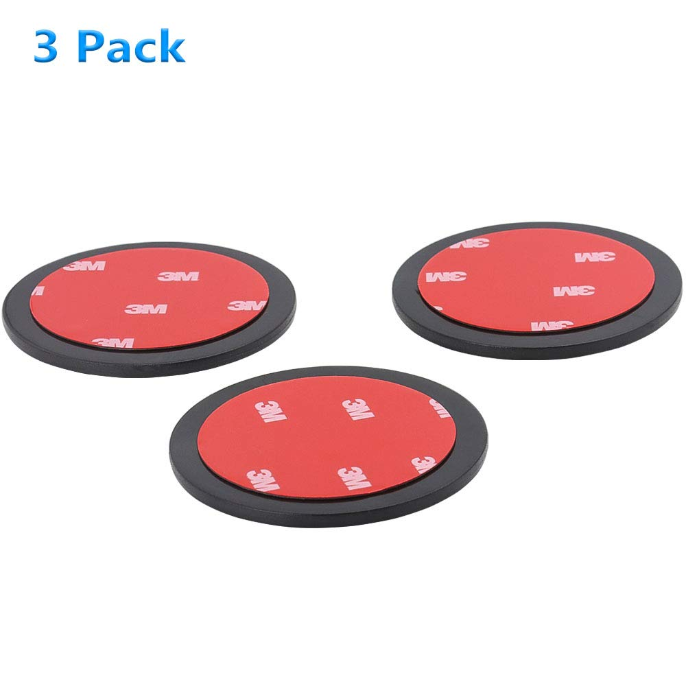 Drei runde, schwarz-rote Klebepads mit der Aufschrift '3M' sind zu sehen. Der Text '3er Pack' befindet sich oben links.