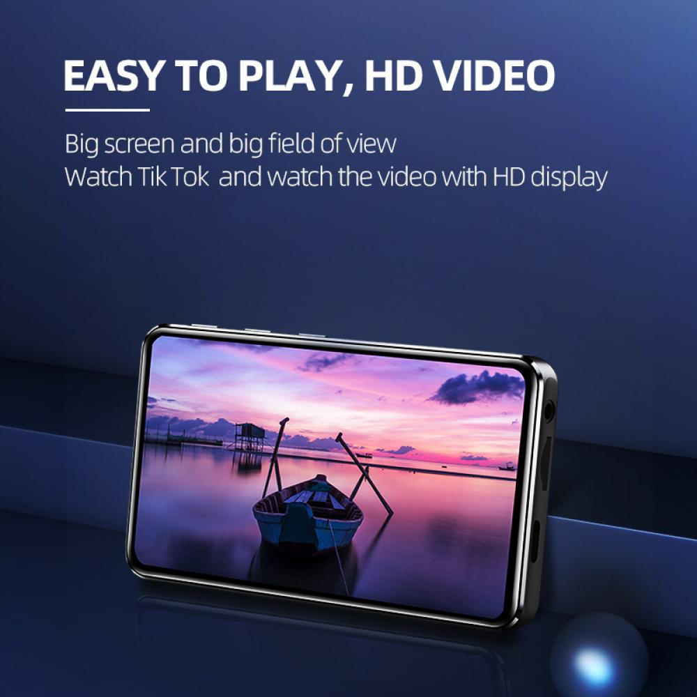 Ein Smartphone zeigt eine Seelandschaft mit einem Boot. Im Hintergrund steht: Easy to play, HD Video, großer Bildschirm, großes Sichtfeld.