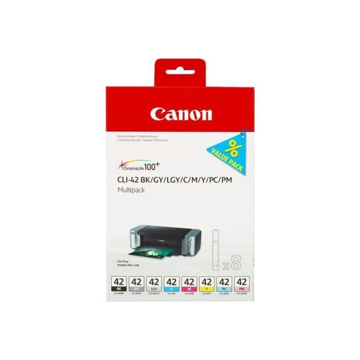 Canon Tinten-Multipack. Enthält Schwarz, Grau, Hellgrau, Cyan, Magenta, Gelb, Foto-Cyan und Foto-Magenta-Patronen.