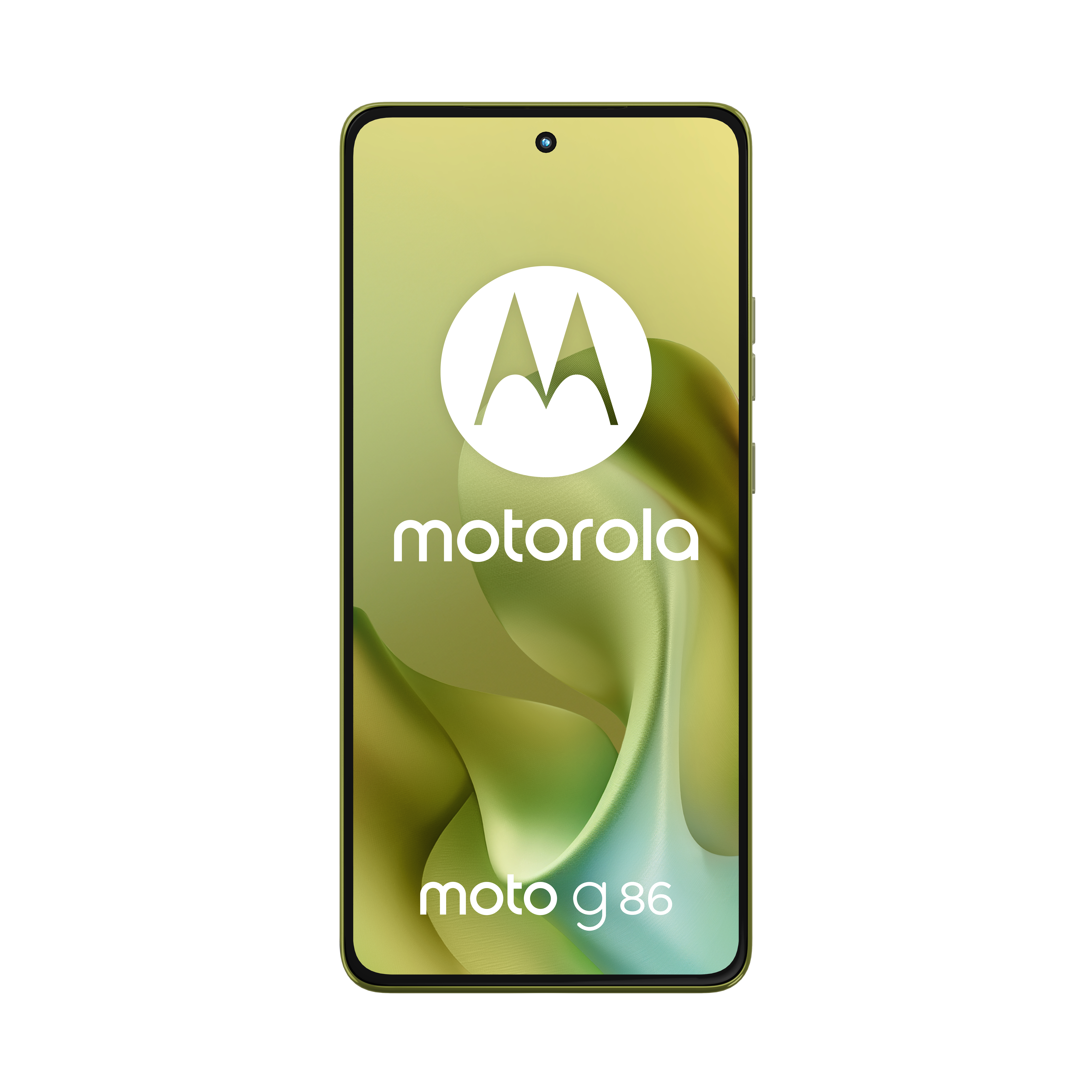 Smartfon Motorola Moto g86. Ma białe logo Motorola, aparat i słowa 'moto g86' na dole.