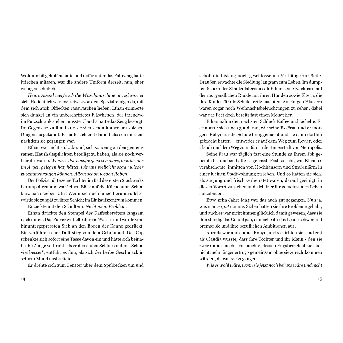 Text aus einem Buch mit Textzeilen und Seitenzahlen unten.