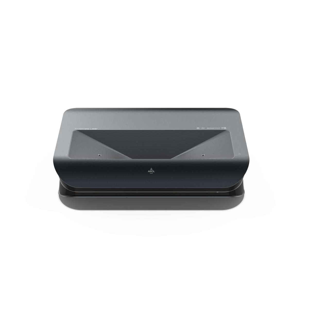Un projecteur AWOL gris foncé sur fond blanc. Le projecteur a un design élégant avec le logo AWOL visible.