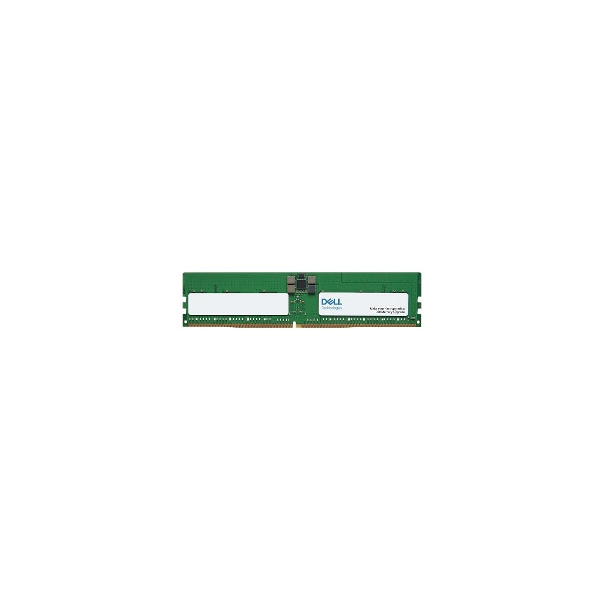 Ein grüner Dell-RAM-Stick ist auf weißem Hintergrund zentriert. Er hat Chips und das Dell-Logo. Der Text lautet: 'Machen Sie Ihr nächstes Upgrade zu Dell'.