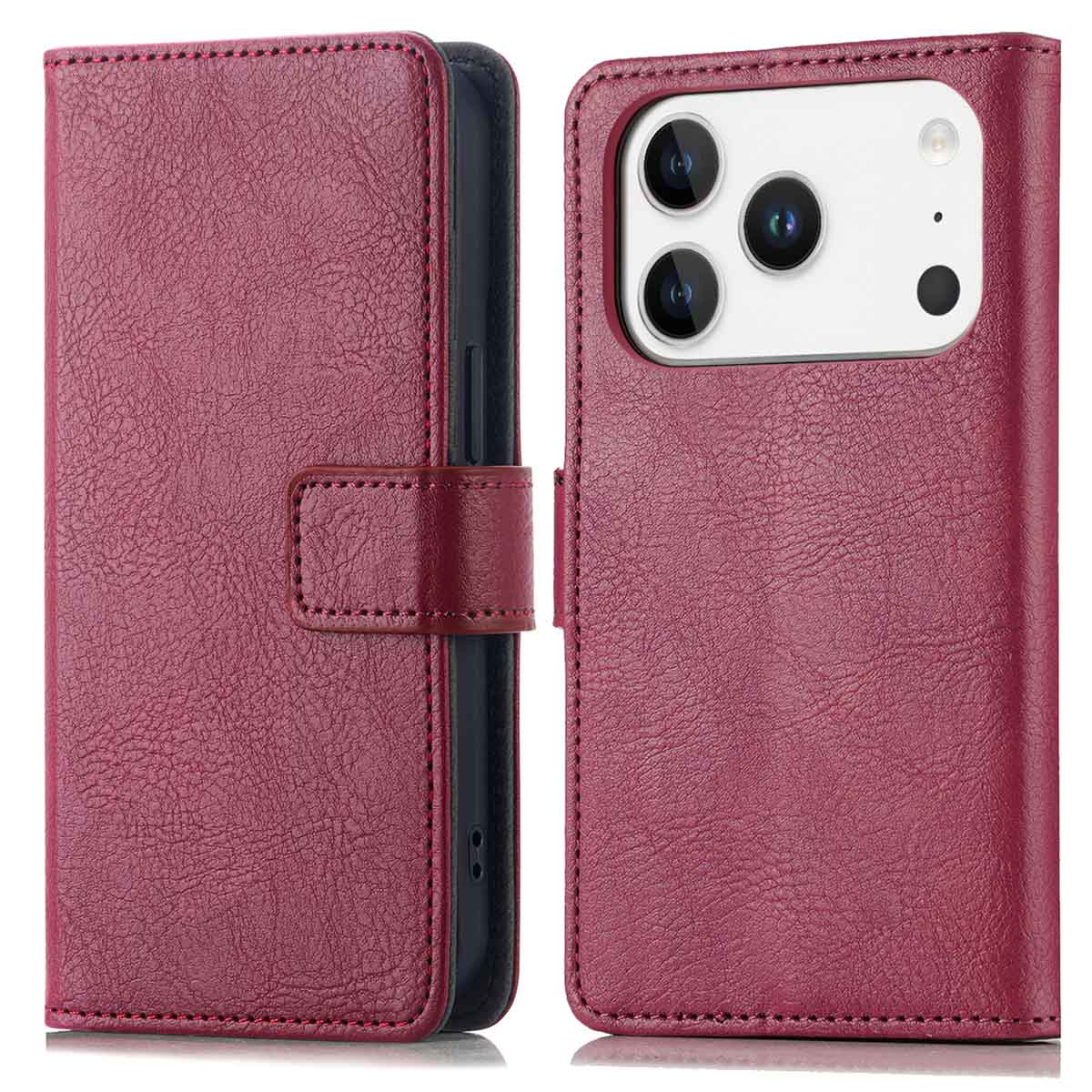 Custodia In Pelle PU Con Portafoglio E Supporto Magnetico Per Ulefone Armor 17 Pro – Rosso