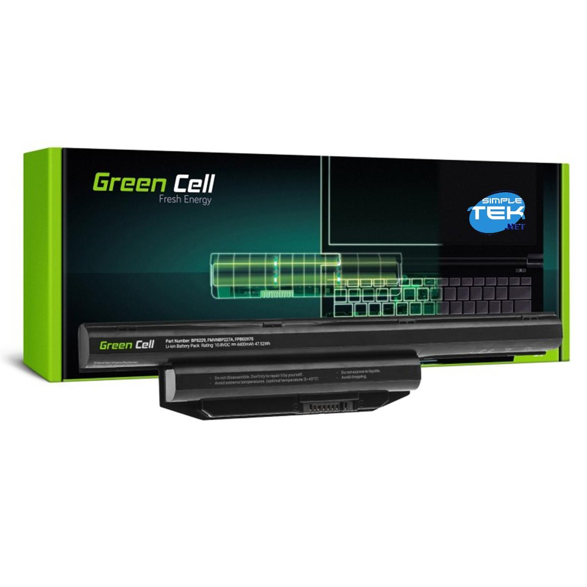 Laptop-Akkupack in einer grün-schwarzen Box, mit dem Markennamen 'Green Cell'.