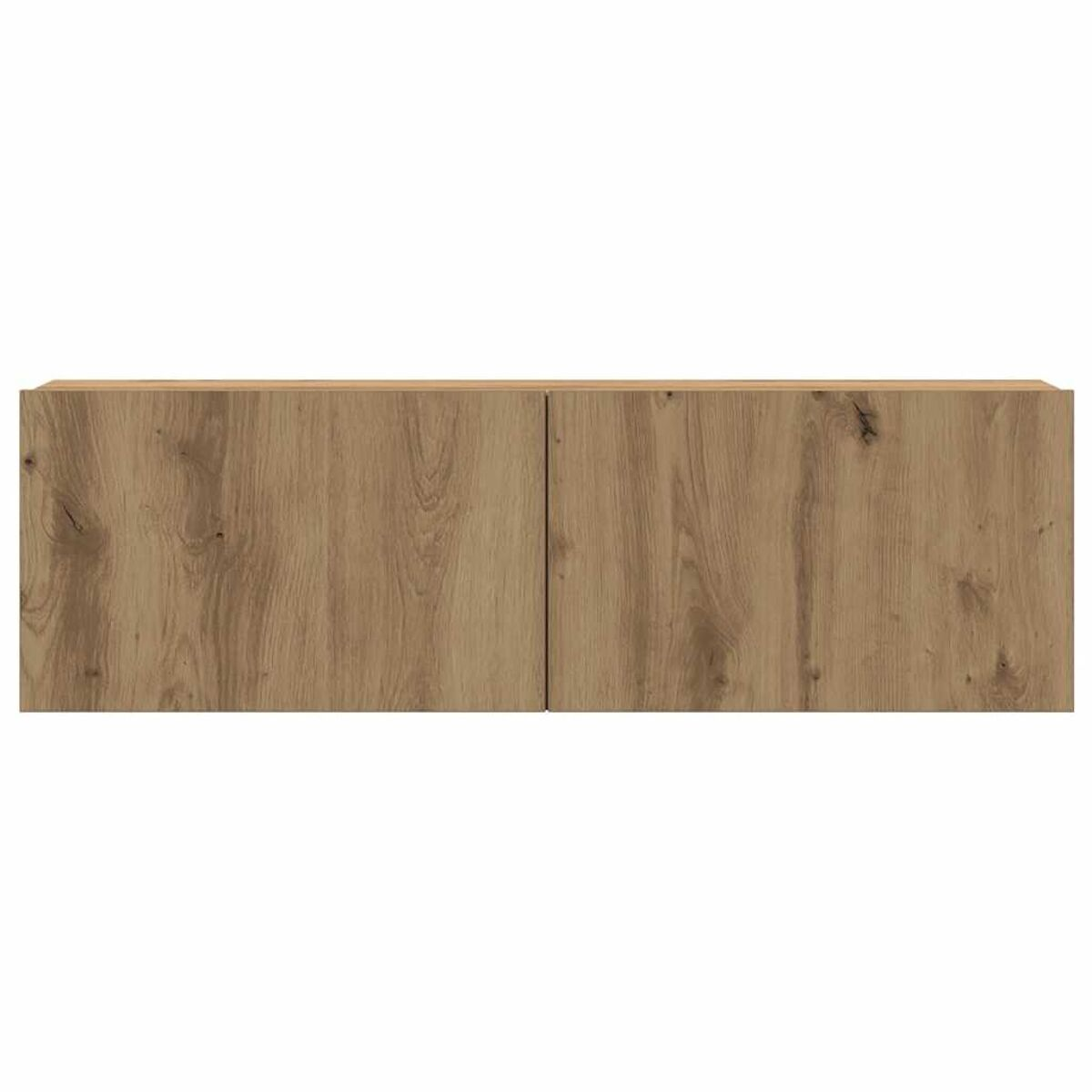 Ein Holzschrank mit zwei Türen. Das Holz hat ein natürliches Maserungsmuster und eine hellbraune Farbe. Der Hintergrund ist weiß.