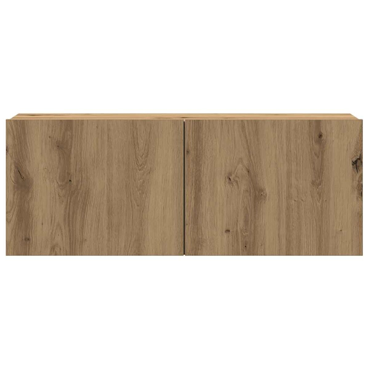 Holzschrank mit zwei Türen. Er hat ein natürliches Holzmaserungsmuster und eine hellbraune Farbe. Der Hintergrund ist weiß.