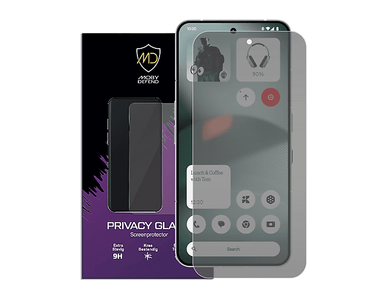 MOBYDEFEND Matte Privacy Glass Screensaver Geschikt voor Nothing Phone ...