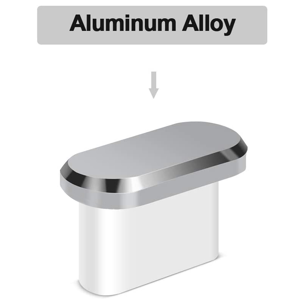 Eine Illustration eines Aluminiumlegierungsanschlusses. Er hat eine silberne Oberseite, eine weiße Basis und ein graues Etikett oben.