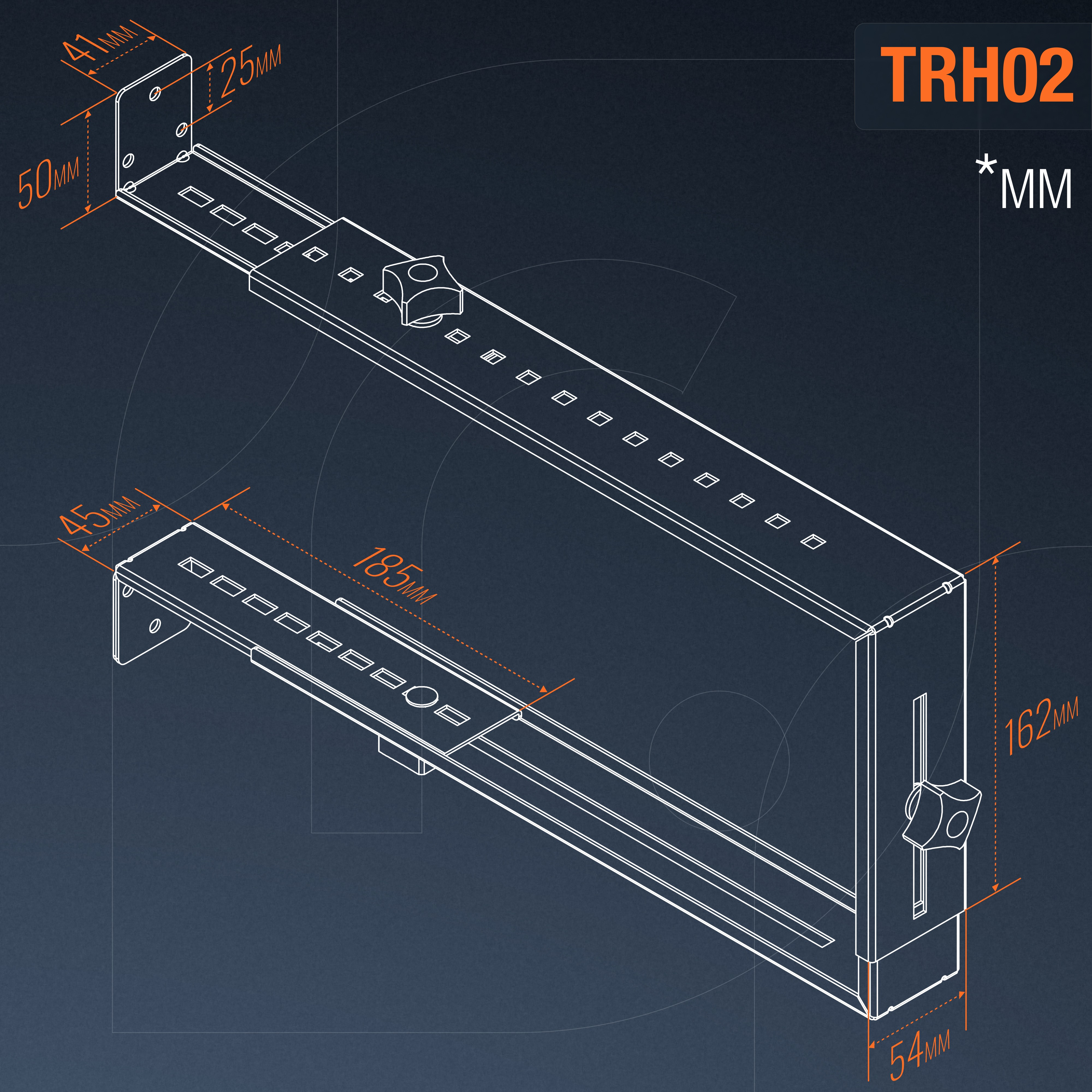 RICOO computerhouder voor bureau, computer onder bureaumontage TRH02-S