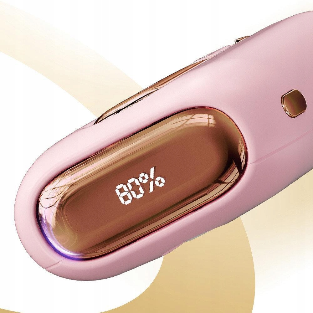 Różowe urządzenie pokazuje 80% na swoim wyświetlaczu.