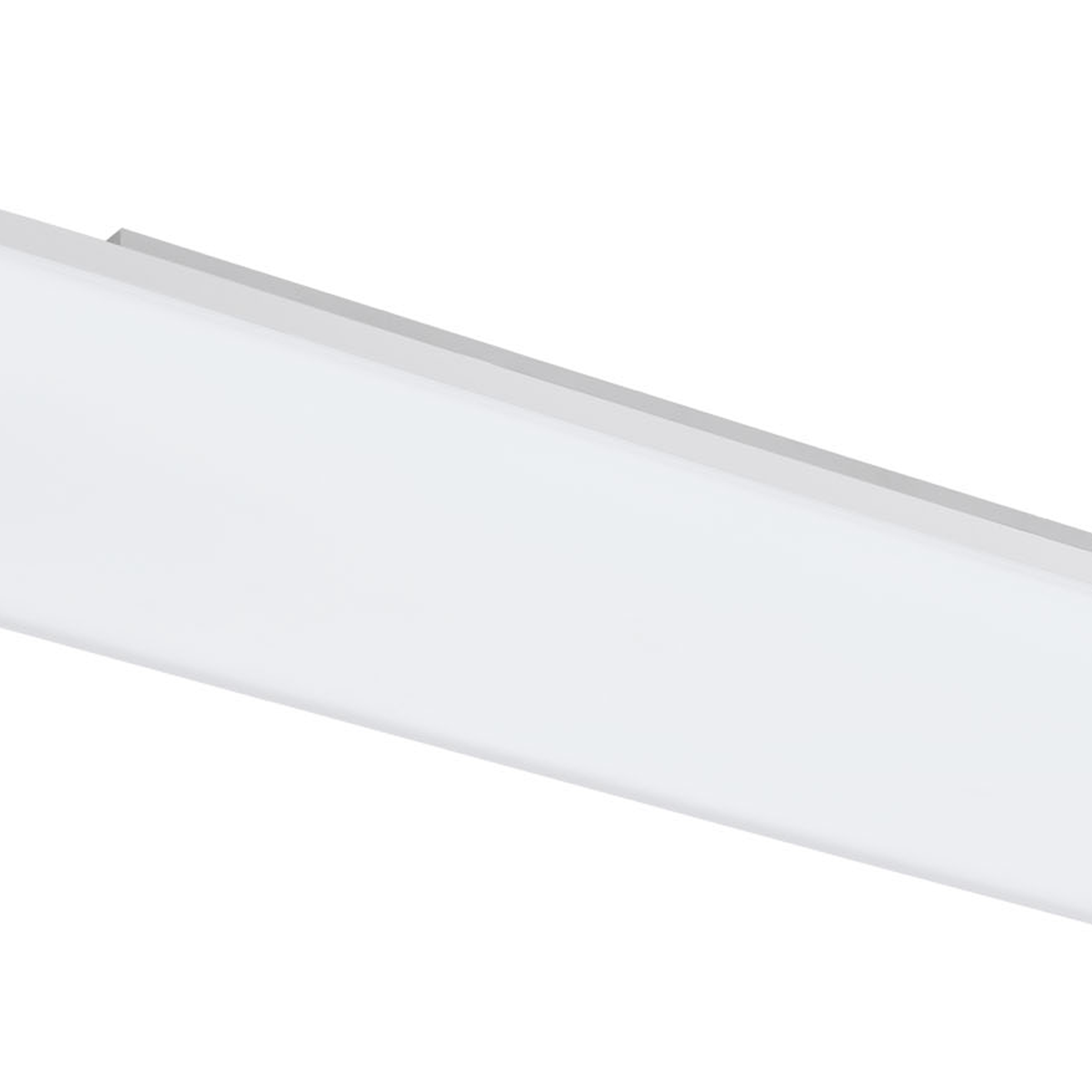 Se muestra un panel de luz LED blanco sobre un fondo blanco, ofreciendo una iluminación brillante y uniforme.