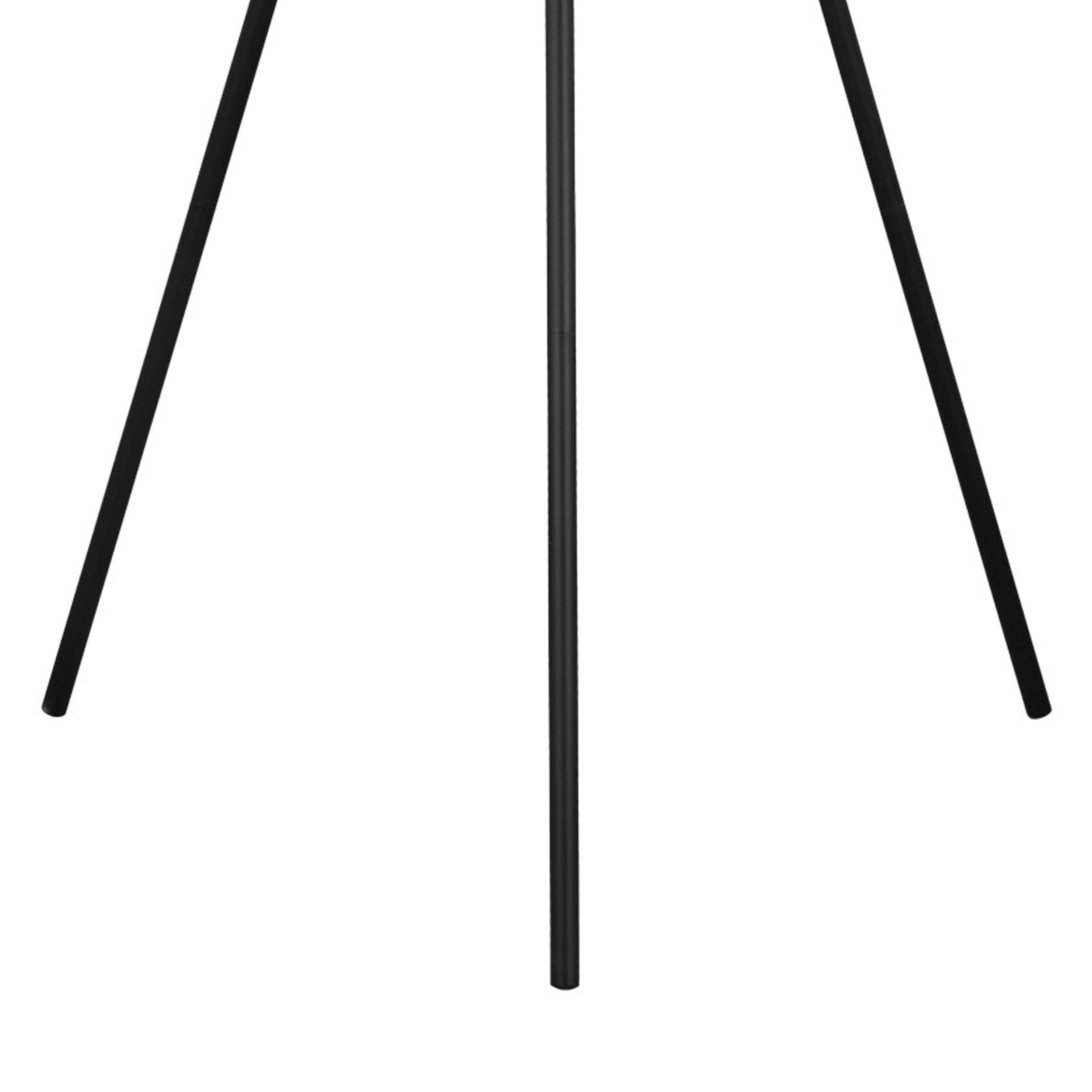 Une base de lampe trépied avec trois pieds noirs est présentée sur un fond blanc.