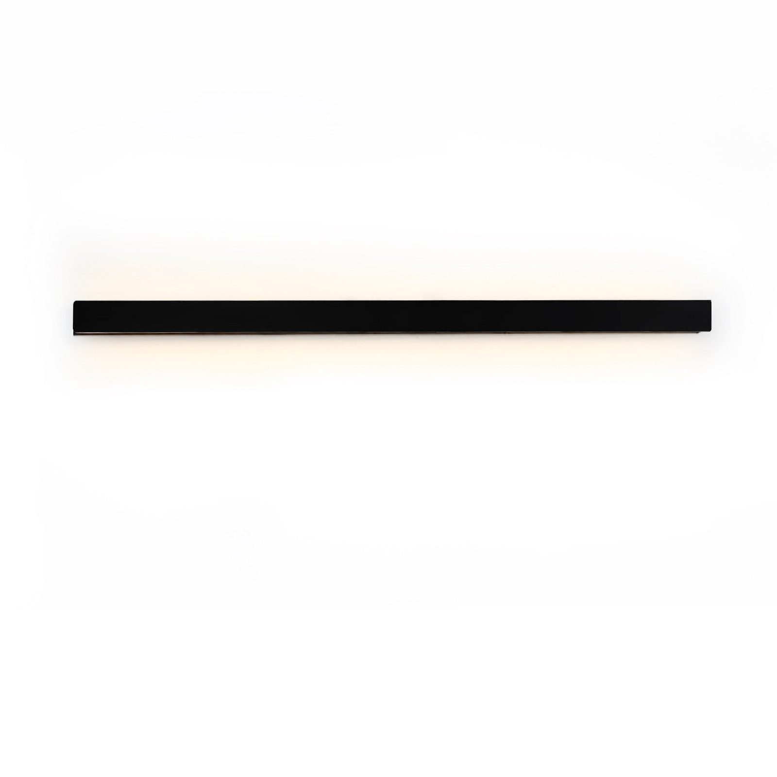 Lampada a sospensione lineare nera, design minimalista.