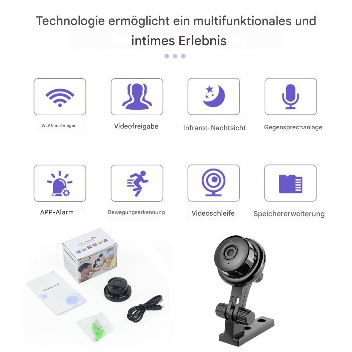Ein Diagramm mit Symbolen einer Kamera, einer schwarzen Kamera mit Ständer und anderen Tech-Symbolen.