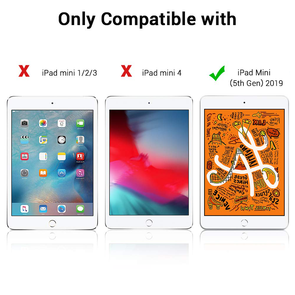 Drei iPads werden gezeigt, die die Kompatibilität nur mit dem iPad Mini 5th Gen (2019) anzeigen.