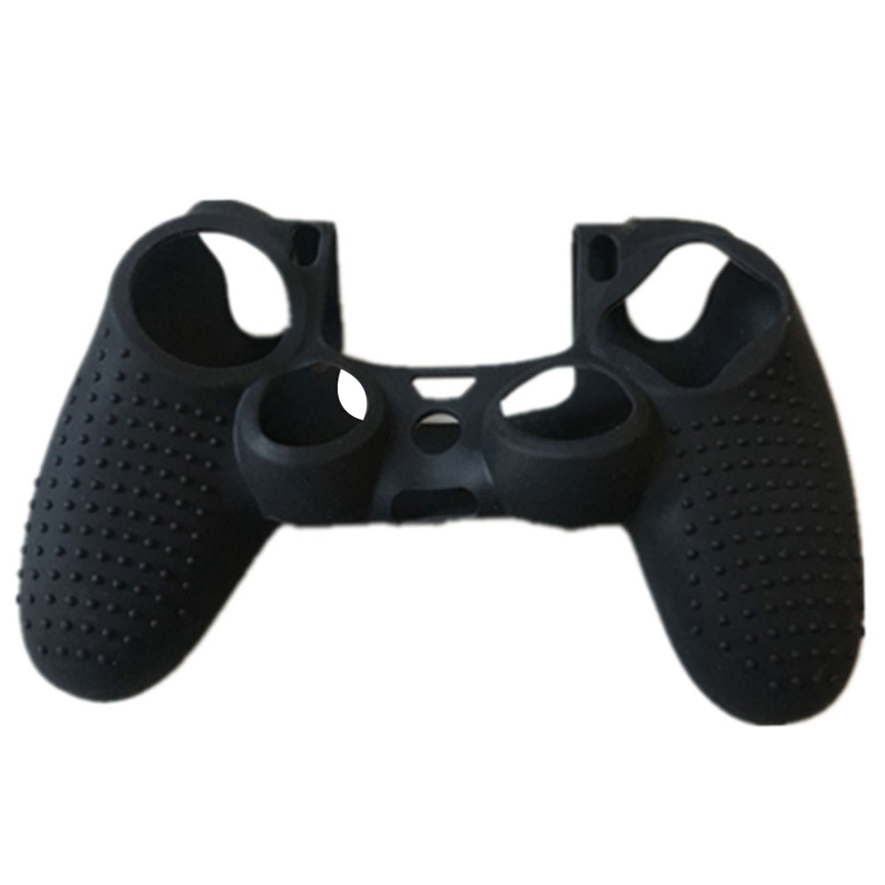 Eine schwarze Silikonhülle für PlayStation 4-Controller, die einen rutschfesten Griff und Schutz bietet.