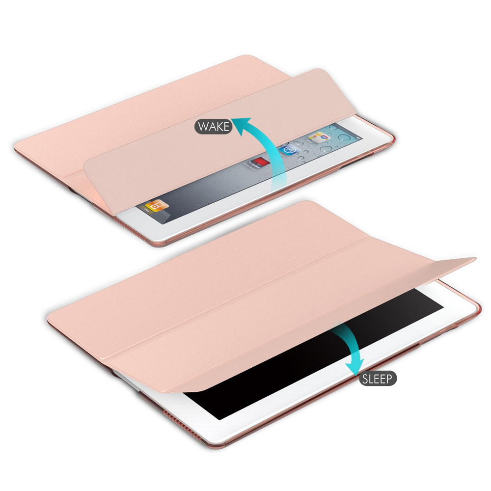 Eine rosa Tablet-Hülle mit Aufwach- und Schlaffunktion, die für intelligentes Energiemanagement und Schutz entwickelt wurde.